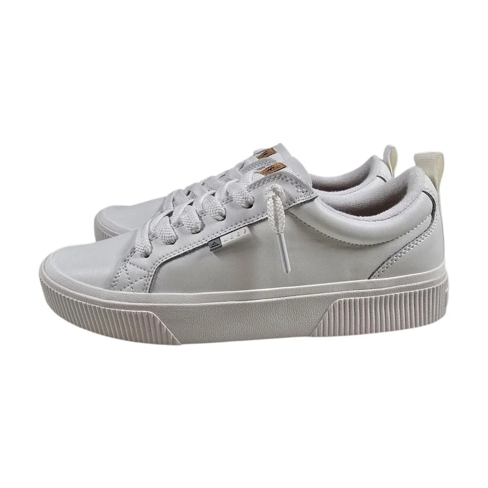 Reef Lay Day Dawn Shoes White Leather Low Top Comfort Sneakers Women's Size 9.5